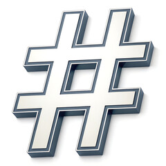 Obraz premium Sleek Silver Hashtag Symbol A Modern Icon for Social Media and Trending Topics Online Communication