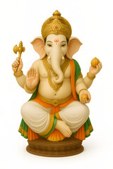 Obraz premium Lord Ganesha Beautiful Statue Image on White Background