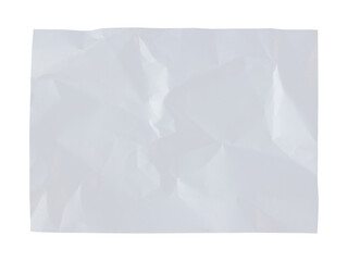 White crumpled paper texture background overlay effect. wrinkled and creased blank paper texture. on transparent background