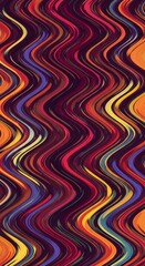 Obraz premium Vibrant Abstract Waves Pattern Background, Modern Colorful Design