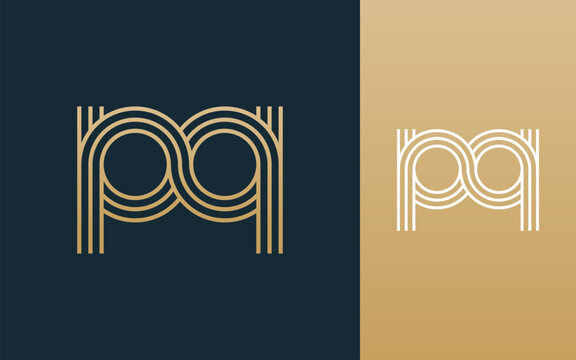 Modern elegant pq letter logo design vector illustration