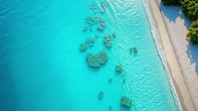 Stunning aerial drone footage captures Bora Bora's breathtaking turquoise lagoons and pristine white sandy beaches, perfect for travel inspiration.