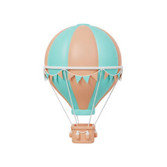 Obraz premium A brightly colored hot air balloon, shaped like an old light bulb, floats against a white background, symbolizing a new idea