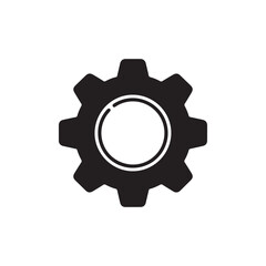 Minimal Gear Icon Industrial Process Symbol