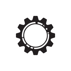 Black Gear Mechanism - Engineering and Manufacturing Icon