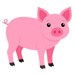 Cute pink pig illustration (1)