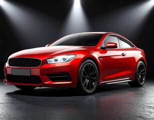 Obraz premium Red sports car in spotlight (1)