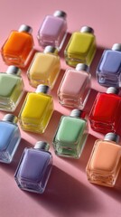 Colorful Nail Polish Bottles Grouped Together