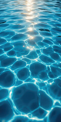 Sparkling azure water surface with sunlit ripples