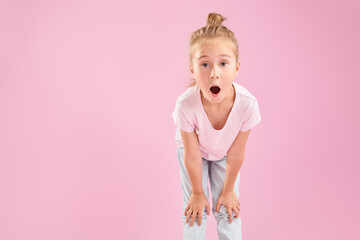Surprised schoolgirl portrait