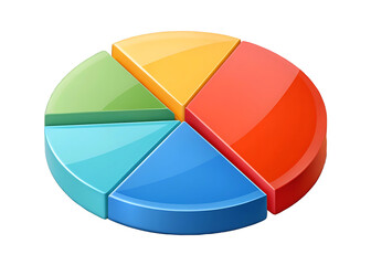 Obraz premium Vibrant Pie Chart Illustration with Multiple Segments for Data Analysis and Presentation Purposes