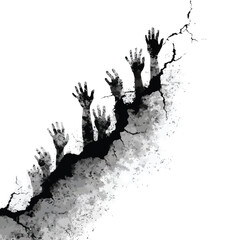 Obraz premium Vector silhouette set of Halloween Wall Cracks in Human Shape isolated in White background, silhouette Set, Halloween theme, Vector illustration 