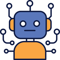 vector illustration of ai robot vector