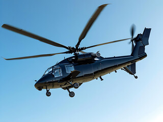 Fototapeta premium modern combat helicopter with advanced aerodynamic design for military missions and high-speed rescue operations in various extreme terrain and weather conditions