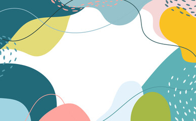 Illustration with abstract botanical background design and natural color palette