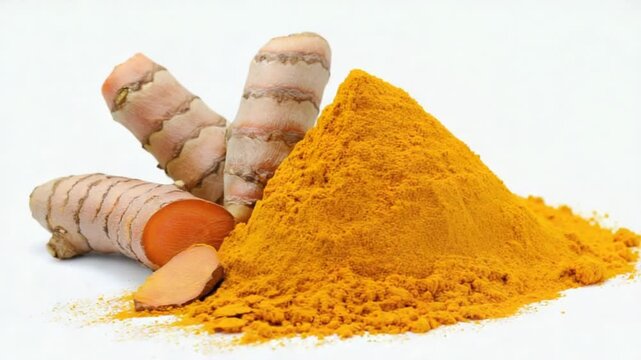 fresh turmeric root in its natural brown-beige video