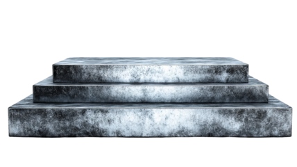 Metal podium display stand isolated on transparent background — high-resolution PNG cutout mockup for product showcase, branding, packaging, cosmetics, tech accessories, minimalist retail visuals