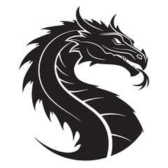 black basilisk mythical  Silhouette Vector, High Quality Illustration on White Background