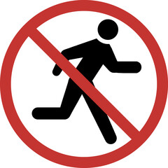 Prohibition Sign Running Runner Run Forbidden Icon Set | Running Man Prohibition Signs Prohibited Vector Illustration Logo | Running Prohibition Sign Isolated Collection.Do not running, Running 