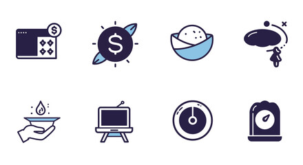 Gradient square icon set with minimal line symbols, perfect for web design, mobile apps, social media, branding, and modern digital projects.