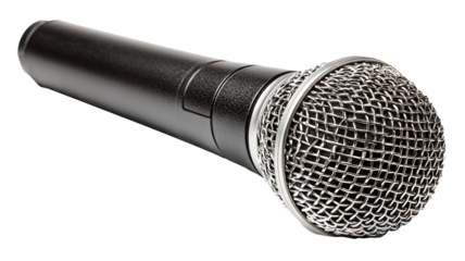 Studio condenser microphone isolated on transparent background — high-resolution PNG cutout with clean clipping path, ideal for podcasting, live streaming, voiceover and music recording graphics