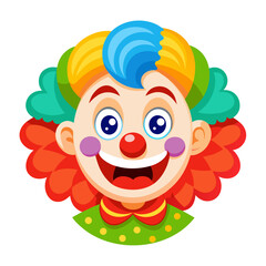 Naklejka premium Playful Cartoon Clown Face Vector for April Fool’s Day