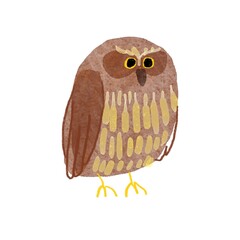  Hand-drawn Watercolor Owl Illustration – Whimsical Nocturnal Bird Art