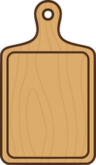 Wooden cutting board paddle shape with hanging hole