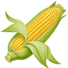 Freshly harvested corn on the cob with green husks
