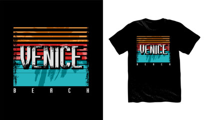 Venice Beach t-shirt design. palm trees silhouette t shirt design. t-shirt design vector for print. california logo design vector illustration. quotes for t shirt