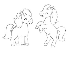 Hand Drawn Cute horse isolated on white background vector