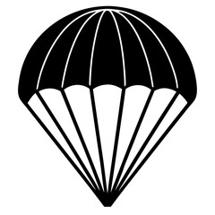 Black Parachute Silhouette Vector Illustration