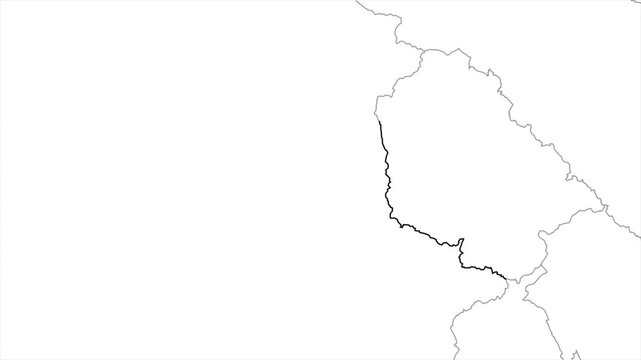 Aerial view of Jammu And Kashmir its capital Jammu and Srinagar animation on white background, Jammu And Kashmir India Asia State Map Outline, Explore Jammu And Kashmir geography map
