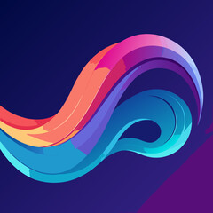 Colorful Abstract Wave Vector Background