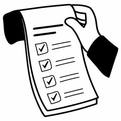 Hand Holding Checklist Vector Illustration