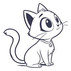 Cute Cartoon Cat Vector Illustration