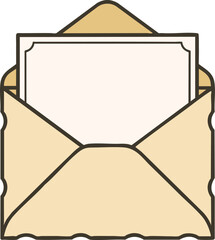 Fototapeta premium Open envelope with blank cards and scalloped flap