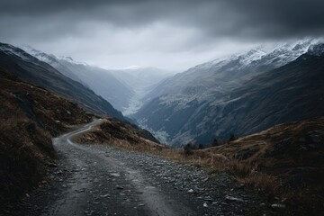 Mountain road winds through a valley (1)