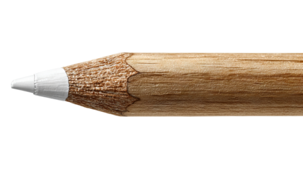 Natural wood pencil with white eraser — high-resolution isolated PNG cutout on transparent background, realistic stationery element for school and office branding, product mockups, graphic design