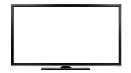 Realistic computer monitor mockup &mdash; silver desktop display with slim bezel, blank screen template, front view isolated on white, high-resolution PNG cutout with transparent background