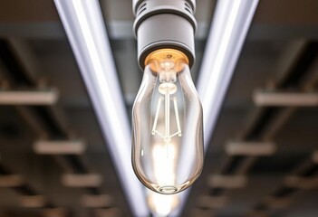Close-up of fluorescent light bulb energy efficiency chart and calculator,  lighting,   technology