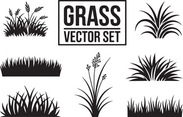 Obraz premium Fresh green grass silhouettes for natural designs