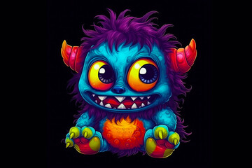 Obraz premium smiling cartoon monster for children’s art