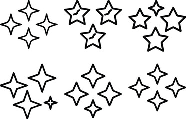 Star Rating Icons Set Graphic Design Elements Website App