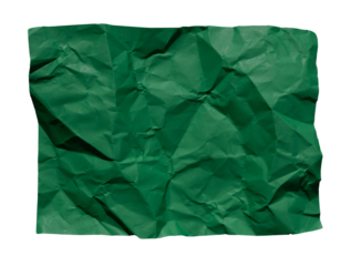 empty green crumpled paper texture background.