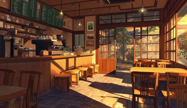 Lofi Jazz Tokyo Caf&eacute; Anime Loop | Cozy Coffee Shop Short Video for YouTube Thumbnail