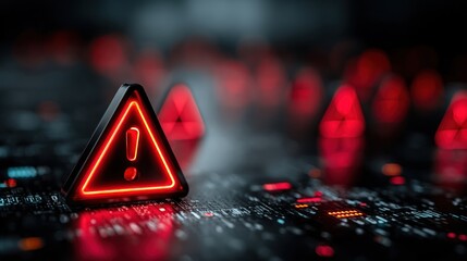 Cybersecurity alert with glitch and virus warning on digital interface, showing data breach and system threat