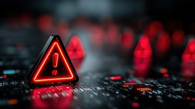 Cybersecurity alert with glitch and virus warning on digital interface, showing data breach and system threat