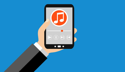 Musik hören - Flat Design