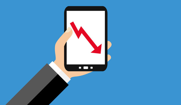 Fallende Kurse online - Flat Design